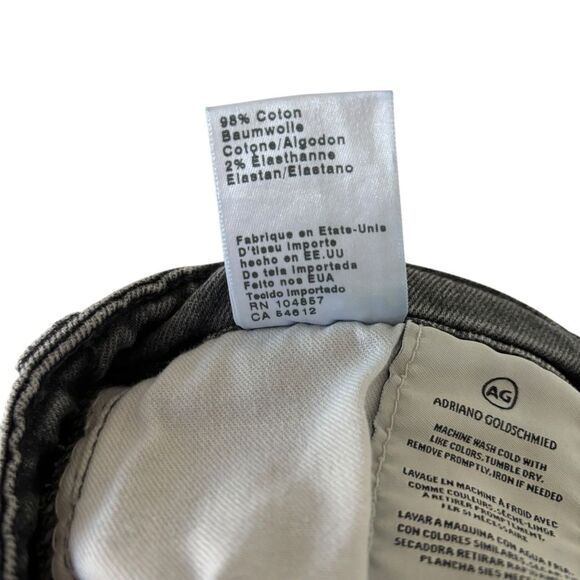 AG Adriano Goldschmied Gray/Light Black Wash The Everett Slim Jeans Zip Fly 33 - Picture 9 of 14